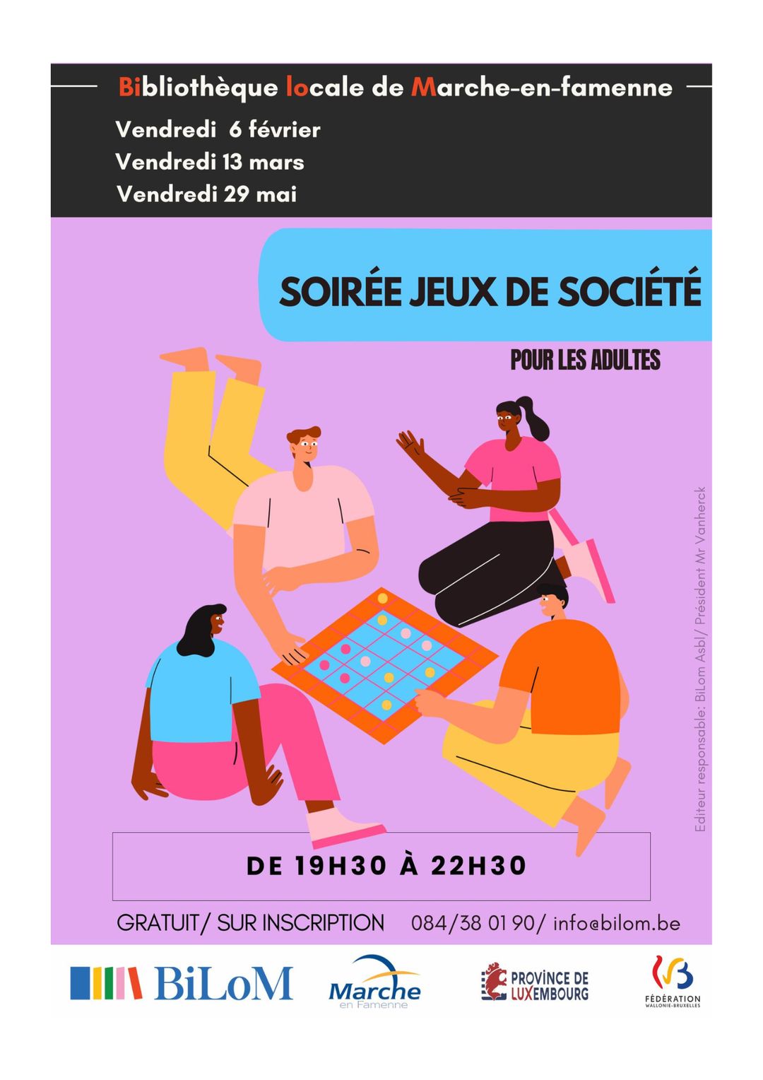 Soirée "JEUX DE SOCIETE" pour adultes