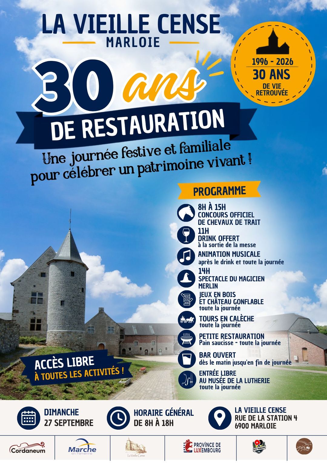 La Vieille Cense Marloie fête ses 30 ans de restauration