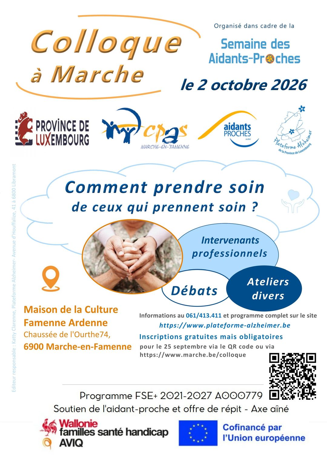 Colloque à Marche ; Semaine des Aidants-Proches